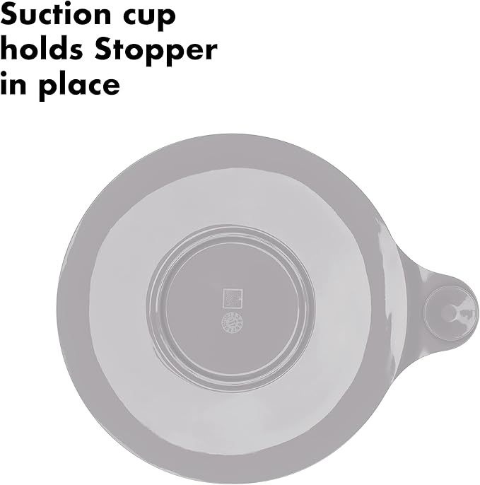 OXO Good Grips Silicone/Stainless Steel Tub Stopper, Grey