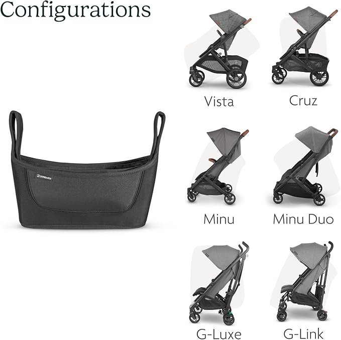 UPPAbaby Carry-All Parent Organizer/Fits on Vista, Cruz, Minu, Minu Duo, G-Series Strollers/Secure Zippered Pocket + Beverage Compartments (Pack of 6)