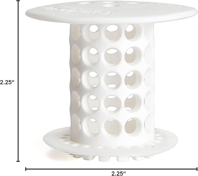 TubShroom Bathtub Drain Hair Catcher – In-Drain Tub Strainer & Clog Prevention Protector, Fits Standard 1.4”–1.75” Tub Drains, Easy Clean, Captures Human & Pet Hair out of Sight (White)
