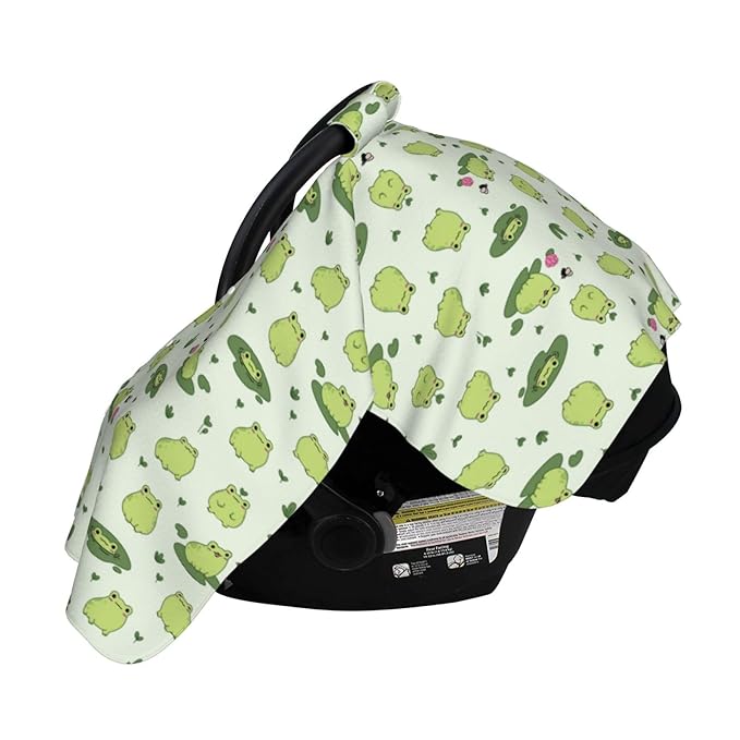 Frog Baby Car Seat Canopy Cover Multi Use Nursing Cover for Mom Nursing Covers Newborn Frog Shower Gift