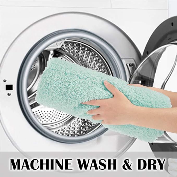 Suchtale Large Bathroom Rug Extra Soft and Absorbent Shaggy Bathroom Mat (24 x 60, Aqua) Machine Washable Microfiber Bath Mat for Bathroom, Non Slip Bath Mat, Luxury Bathroom Floor Mats Rubber Back