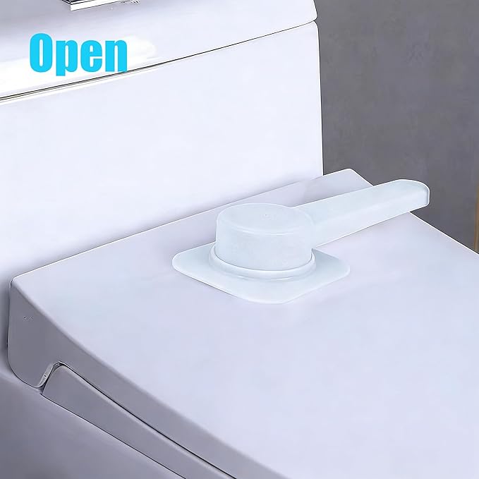 2-Pack Toilet Locks Baby Proof - No-Drill Adhesive Toilet Seats Lock Toilet Lid Lock - Easy Installation Fits Most Standard Toilets