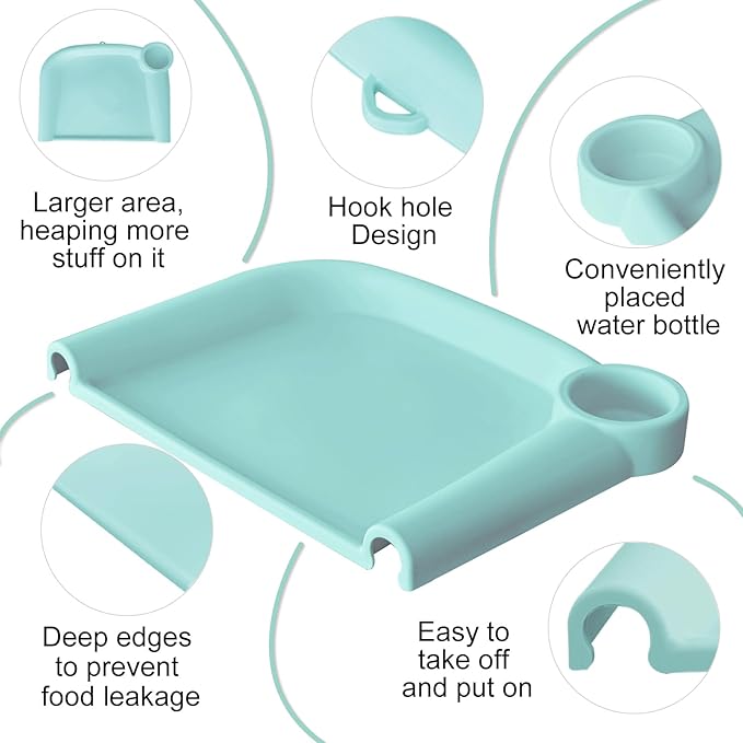 Silicone Baby Dining Tray Compatible with Inglesina Fast Table Chair and Hooked High Chair, Easy to Carry Set Up & Clean BPA-Free Great for Developing Your Baby's Independent Eating Skills (Green)