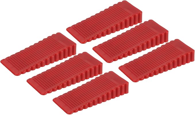 uxcell 6 Pcs Door Stoppers for Bottom of Door, 15mm/0.59 Inch Door Stops, Rubber Door Stopper Wedge Anti Slip, Window Stopper Door Stackable, Red