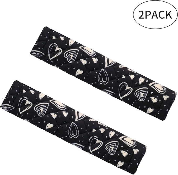 Amooca Soft Auto Seat Belt Cover Seatbelt Cushions Shoulder Pad 2 PCS for a More Comfortable Driving Compatible with All Cars and Backpack Cute Black Heart