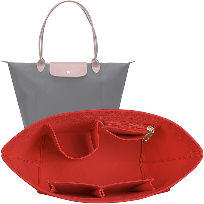 Lckaey bag Organizer Insert for Le Pliage Neo Handbags Insert Organizer1012crimson-M
