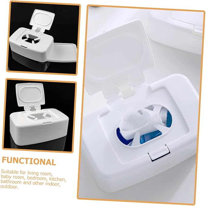 Refillable Baby Wipes Dispenser Box with Nonslip Base One-Handed Wet Wipe Holder for Living Room Nursery Kitchen and Bathroom Use 6.7 Inch Compact Wet Tissue Container