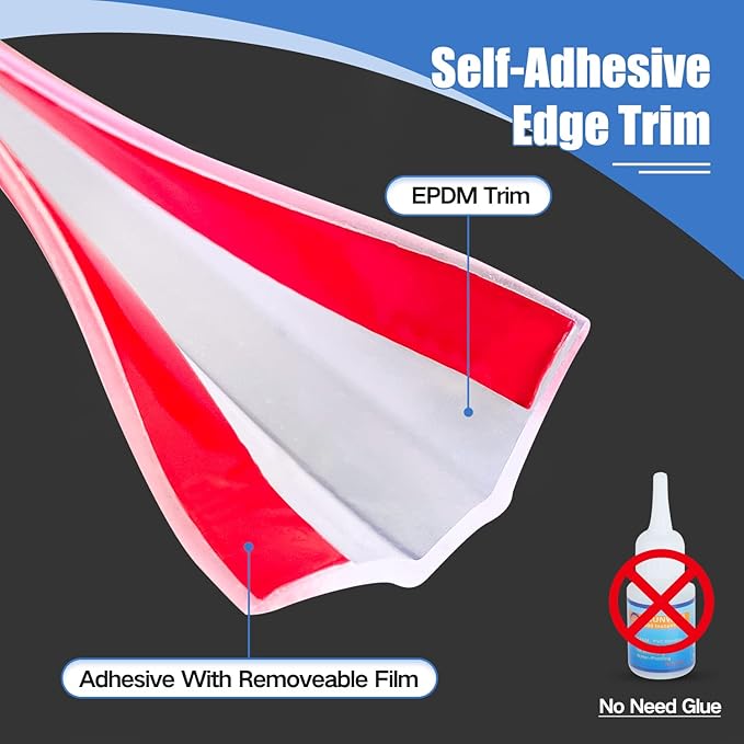 Clear Rubber Edge Trim, Self-Adhesive Transparent Edge Protector for Sheet Metal, Glasses or Flexi Glasses, Flexible Silicone Rubber Material, Fit 1/8"(3mm), U Channel Edge Guard, 10Ft