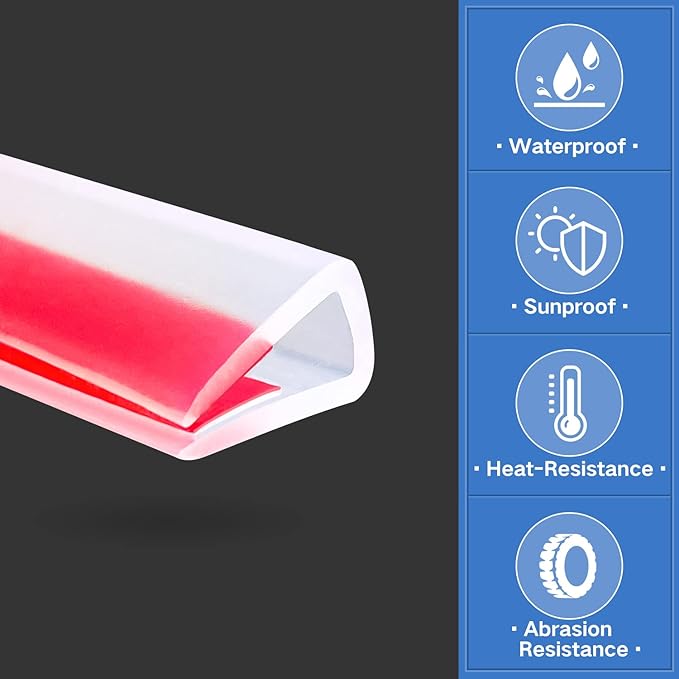Clear Rubber Edge Trim, Self-Adhesive Clear Rubber Edge Trim, Edge Protector for Sheet Metal, Glasses or Flexi Glasses, Silicone Rubber Material, White Color, Fit 5/16"(8mm), U Channel Edge Guard