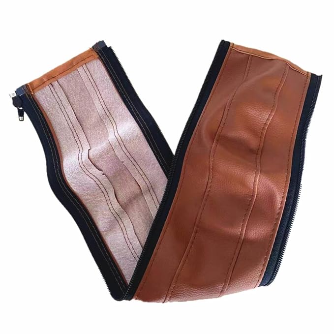 MINILUJIA Baby Stroller Armrest Bumper Handlebar Sleeve Cover Universal Handle Cover DustProof Protect PU Leather Case with Removable Zipper Brown