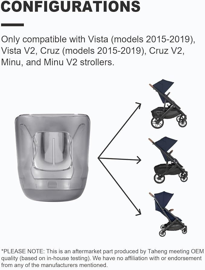 Stroller Cup Holder, Baby Cup Holder Compatible with UPPAbaby Vista, Cruz and Minu Strollers – Fits Most Cup Sizes, Quick-Release Design, 1 Pack