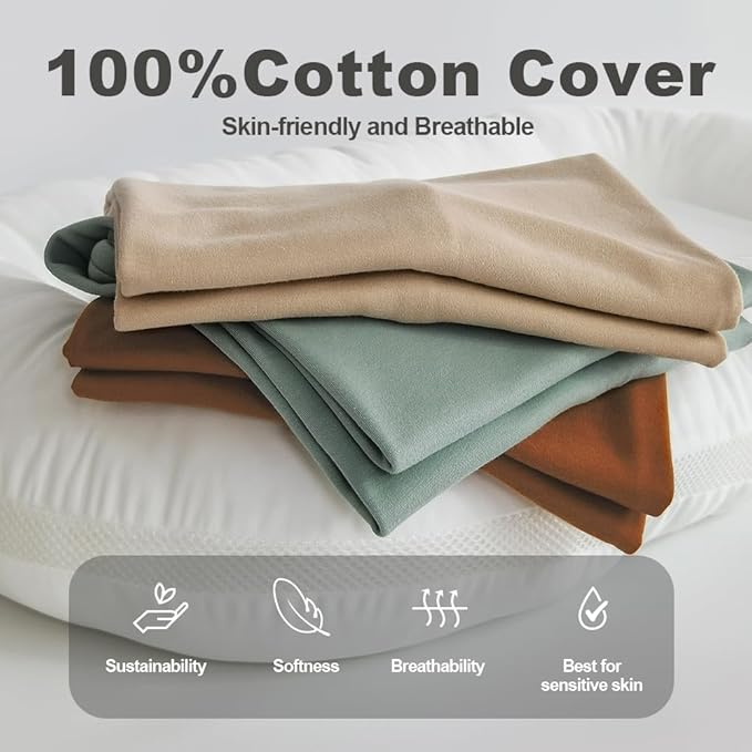 Infant Lounger, Baby Nest Cover, Soft Cotton and Waterproof Inner, Baby Floor Seat for Tummy Time, Baby Lounger for Newborn 0-24 Months, Essentials for Newborns (Brown)