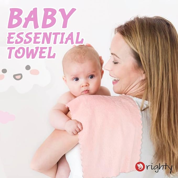 Orighty Burp Cloths, Super Soft & Highly Absorbent Coral Fleece, 20 x 10 Inch Gentle & Large Burp Rugs for Baby Sensitive Skin - Burping Cloths for Newborn Essential, 8 Pack