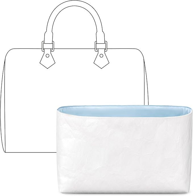 Purse Organizer Insert for LV Speedy 30 Handbag, Custom Fit Inside Premium Celeste Lightweight Water Resistant Tote Bag Insert with Cup Holder Accessories
