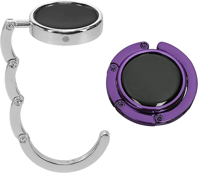 kwmobile Purse Hanger for Table (Set of 2) - Purse Hook for Table - Folding Handbag Hanger - Portable Bag Holder