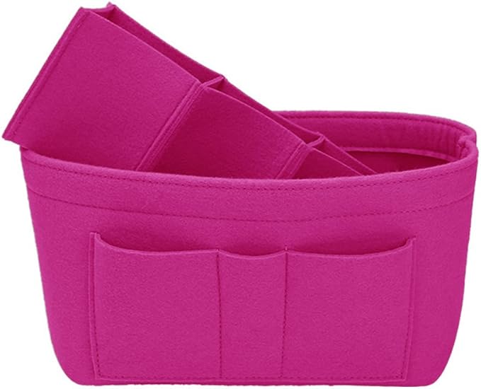ZTUJO Purse Organizer Insert, Felt Bag Organizer For Handbag Purse Organizer,13 Colors, 6 Size (Large, Rose)