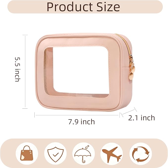 3PCS Diaper Bag Organizer Pouch Set，Clear Organizer Bags,TSA Approved Toiletry Bag,Clear Waterproof Cosmetic Bags with Zipper,Purse Organizer Pouches,Travel Organizer Bags for Woman and Kids