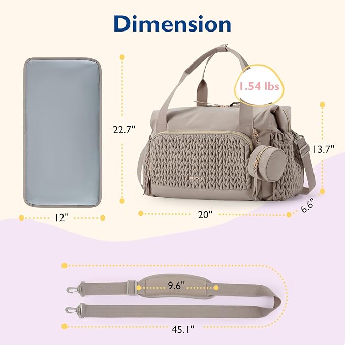 mommore Diaper Bag Tote, Large Capacity Travel Diaper bags, Hospital Bag for Labor Delivery, Baby Bag with Pacifier Case | Hospital Bag, for Labor Delivery, Baby Bag, with Pacifier Case