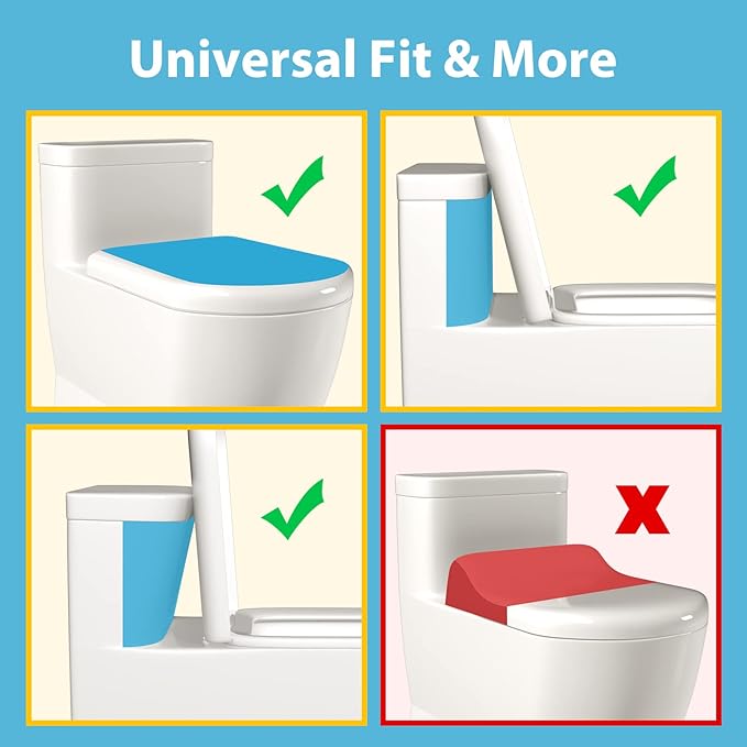 4our Kiddies Toilet Locks Baby Proof, Baby Proofing Toilet Seat Lock with Extra Pallet Fit for Most Standard Toilet, Easy Intallation Toilet Lid Lock for Child Safety with 1 Extra 3M Adhesive((1 Pack)