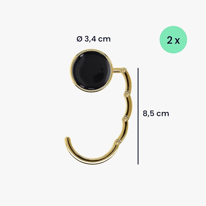 kwmobile Purse Hanger for Table (Set of 2) - Purse Hook for Table - Folding Handbag Hanger - Portable Bag Holder