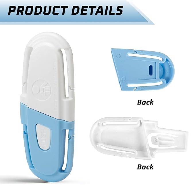 Universal Car Seat Chest Clip, Adjustable Harness Positioning Clip for Stroller and Booster Seat, Anti-Slip Shoulder Straps Holder Accessory for Parents (1 Pack, Blue&White)