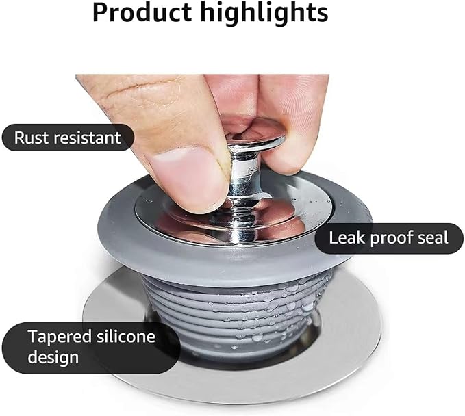 Bathtub Drain Stopper, Tub Stopper, Bathtub Drain Plug,Sink Drain Stopper, Universal Bathroom Bath Tub Drain Stoppers, Shower Cover Replacement Jets Hair Catcher Topper Rubber Strainers(Patented)