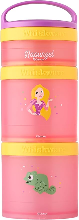 (Rapunzel) DiSNEY PRINCESS Whiskware Stackable Snack Pack - 3 Jar + Handle - White/Pink/Purple