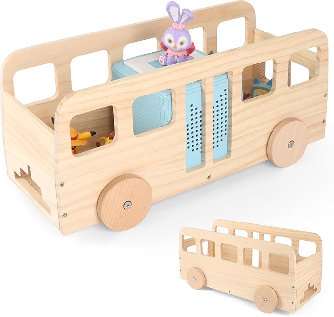 RZYLKA for Tonies Box Bus Storage Organizer Shelf, Magnetic Floating Shelves for Toniebox 1/2 Player Tonies Figures Characters for Children, Charger, Display Collection 20~30 Characters