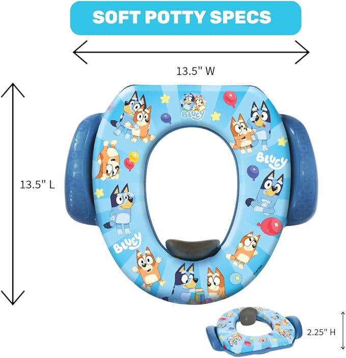 Bluey Soft Potty Seat - Potty Training Toilet Seat, Soft Cushion, Baby Potty Training, Safe, Easy to Clean