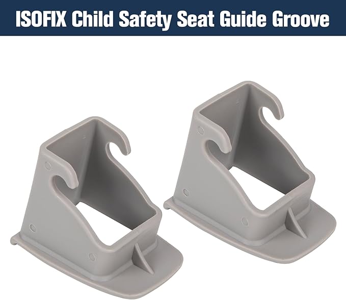 ISOFIX Interface Belt Latch Guide, 2 Pcs Car Seat ISOFIX Interface Buckle Fixed Guide Groove Car Seat Bracket Connector, Grey