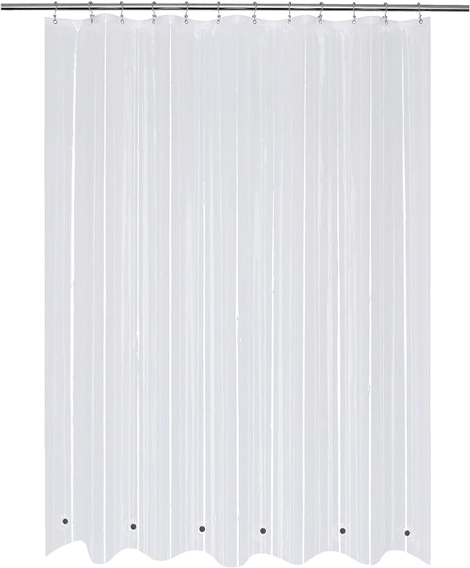 Mrs Awesome Long Shower Curtain Liner with 6 Magnets 72 x 78 inch, PEVA 8G Thick & Heavy Duty Plastic Shower Curtain for Bathroom, Waterproof,72x78, Clear