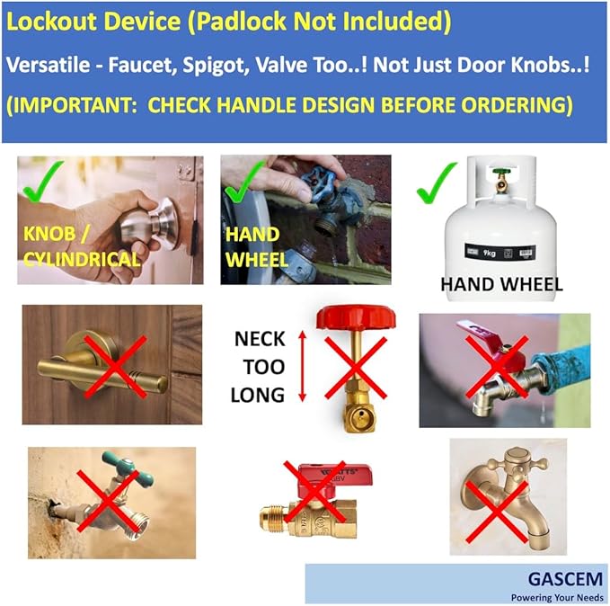 Door Knob Lockout Device (Matt Black, Padlock Not Included). Door Handle Lock - Prevents Doorknobs from Turning and Access to Keyhole. Childproof Door Knob Cover.