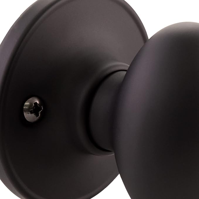 Design House 779165 Egg Dummy Door Knob Matte Black