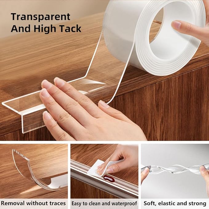 Baby Proofing Edge Protector for Kid Clear Edge Protector Strip Safety Corner Guards Child Proof Corner Bumper for Furniture 1.2in x 32.8ft