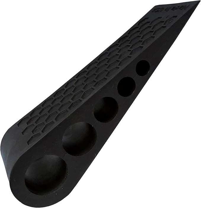 Door Stoppers for Bottom of Door Premium Floor Rubber Door Stop Wedge Made in USA Heavy Duty Honeycomb Design for Carpet, Tile, Ideal for Home, School, Commercial,Black 3 Pack