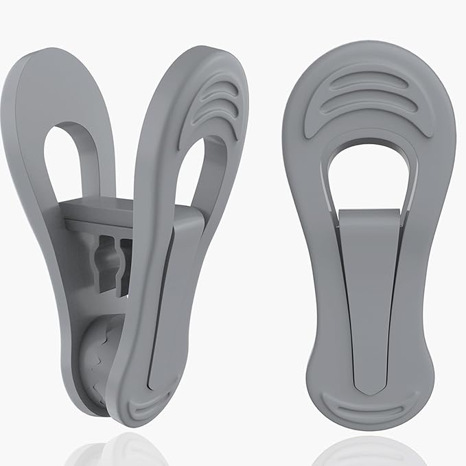 TOFIIGREM Grey Hanger Clips 50 PCS, Multi-Purpose Plastic Clips Perfect for Velvet Hanger Plastic Hangers