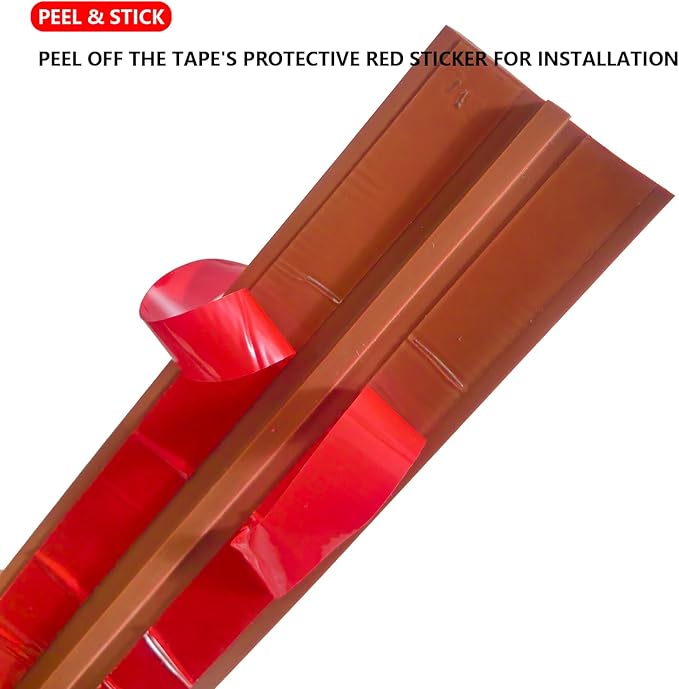 DAILISEN 9.84ft T Molding Flexible Self Adhesive T Shape Floor Transition Strip Bendable T Rubber Trim T Transition Strip for Tile to Laminate Flooring