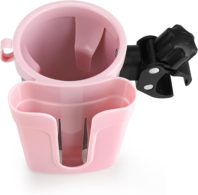 Accmor Stroller Cup Holder with Phone Keys Holder, 3-in-1 Universal Cup Holder, Drinks Bottle Holder for Stroller, Bike, Wheelchair, Walker, Scooter