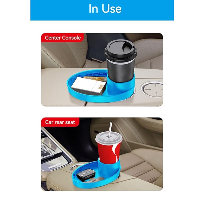 Keenso Car Seat Snack Tray,Portable Travel Rotating Cup Holder Plate for Car Seats, Booster,Stroller (#13)