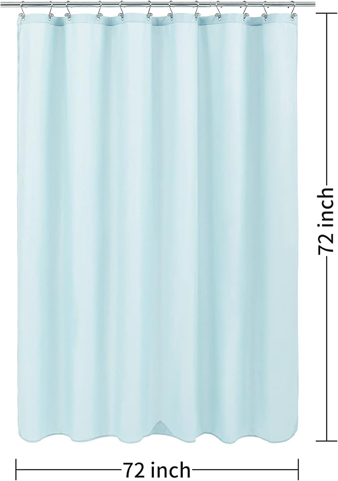 ALYVIA SPRING Waterproof Fabric Shower Curtain Liner, Washable Cloth Shower Curtain for Bathroom - Standard Size 72x72, Blue