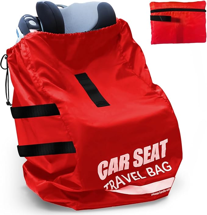 Car Seat Travel Bag for Airplane, Large Car Seat Bags for Air Travel, Gate Check Storage Bag for Car Seat Airport, Carseat Cover Travel - Baby Travel Essentials for Flying