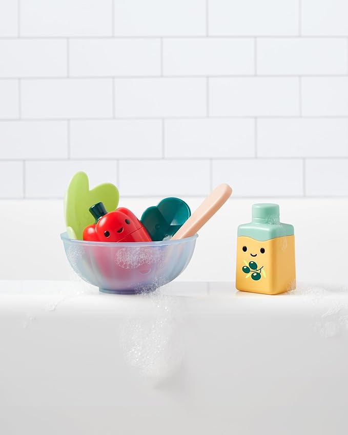 Skip Hop Baby Bath Toy Tub-to-Table Café Prep & Serve Salad Set Bathtub Sensory Development Toy Age 12m+