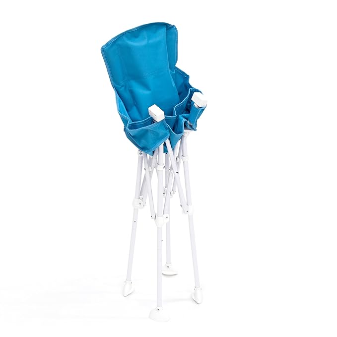 Regalo My Portable High Chair, Foldable High Chair for Babies & Toddlers, Indoor/Outdoor Baby Chair, Travel High Chair with Tray & Cup Holder, Aqua
