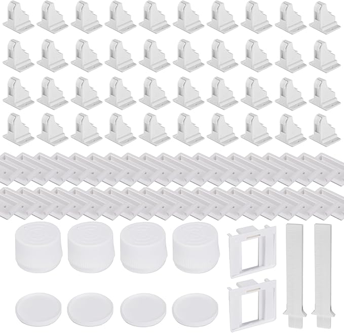 Adhesive Magnetic Cabinet Locks Baby Proofing for Cabinets & Drawers (40 Locks and 4 Keys)
