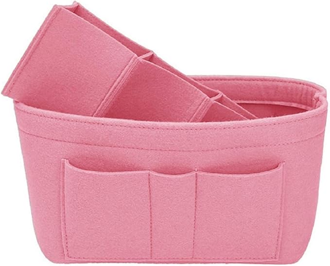 ZTUJO Purse Organizer Insert, Felt Bag Organizer For Handbag Purse Organizer,13 Colors, 6 Size (Large, Light Pink)