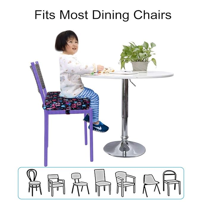Toddler Booster Seat for Dining Table,Chair Increasing Cushion for Baby Kids,Portable Dismountable Adjustable Highchair Booster,Washable Thick Chair Seat Pad Mat Strap