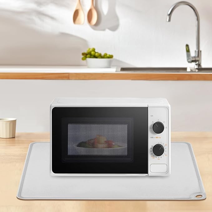 Gray Baking Mat -Food Grade Standard Silicone Mat for Kids Dinner Placemat Reusable Kitchen Countertop Mats Dough Pad with Raised Edges Heat Resistant Mat for Air Fryer (1Pack 23.6'' x 15.7'')