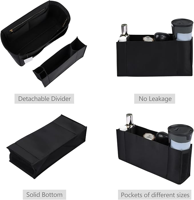 Purse Organizer Insert, Felt Purse Organizer with Zipper and Sewn Bottom Insert, Fit Speedy Neverfull Graceful,6 Sizes