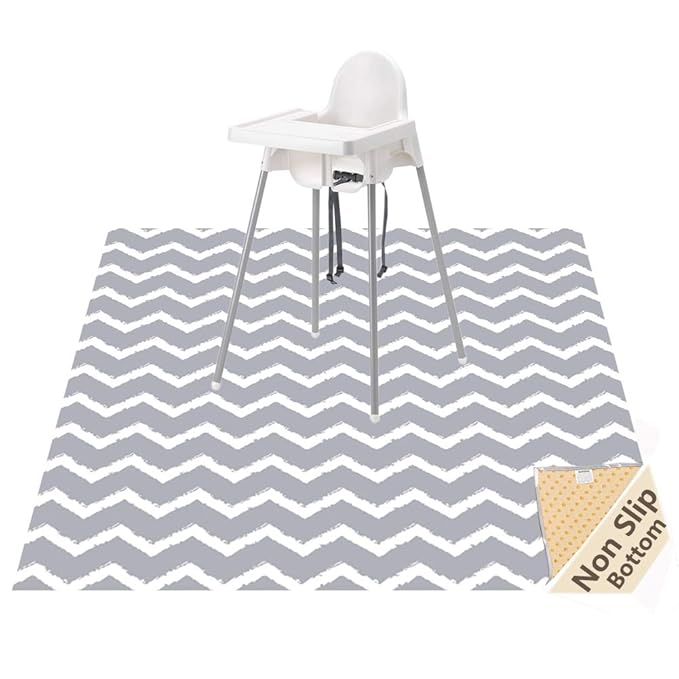 Baby Splat Mat for Under High Chair, 51 x 51 Inch Splash Mat, Waterproof and Washable Spill Mat, Anti-Slip Floor Protector
