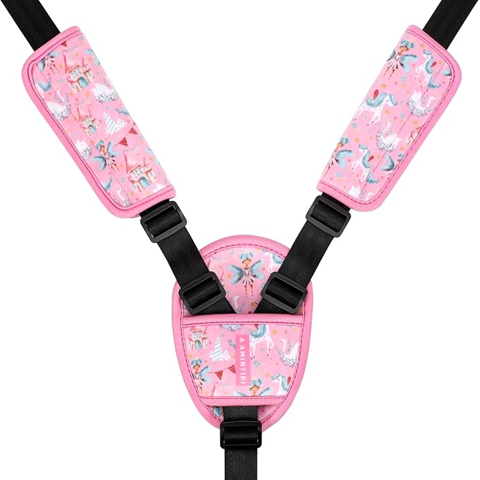 Car Seat Straps Pads for Kids, Ultra Soft Plush Car Seat Strap Covers for Kids, Infant Carseat Shoulder Pad, Hip Support for Car Seats, Pushchair, Baby Stroller. (Wizard Castle)